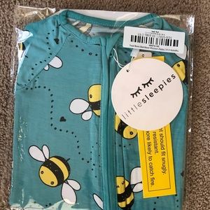 Little Sleepies Teal Bees Zippy